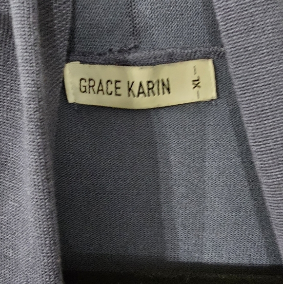 NWOT Grace Karin Blue Open-Front Cardigan Sweater - Picture 3 of 8